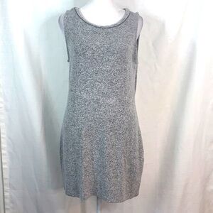 WHBM Heather Gray Dress with Silver Neckline Detail